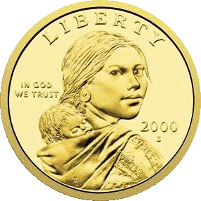 2009 P D Native American Sacagawea BU Satin Dollars US Mint Cello 2 Coin Set 