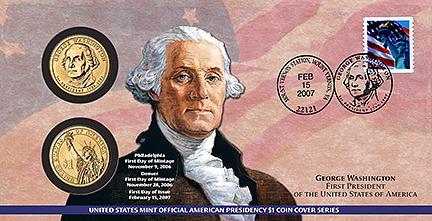 2007 George Washington $1 Coin Cover (P21)