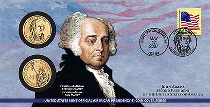 2007 John Adams $1 Coin Cover (P22)